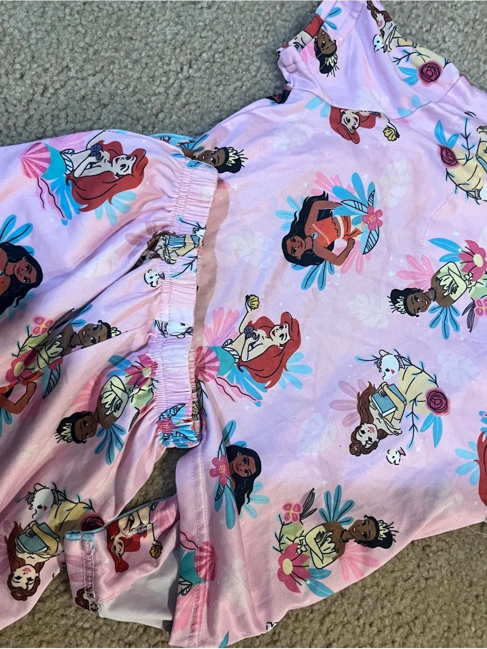 Girls Pink Princess Print Short set Pajama Set 4at Disney